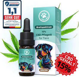 Lolo & Max CBD Öl Bacon für Hunde und Katzen zur Unterstützung der Gelenke und Beruhigung 10ml – Bild 1 von 3
