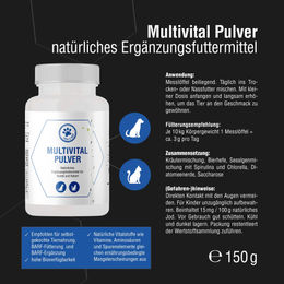 Lolo & Max Multivital Pulver Nahrungsergänzung mit Vitaminen für Hunde und Katzen zur Unterstützung des Immunsystems 150g – Bild 1 von 3