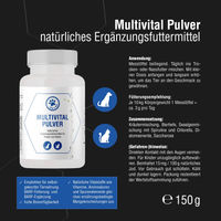 Produktbild von Lolo & Max Multivital Pulver Nahrungsergänzung mit Vitaminen für Hunde und Katzen zur Unterstützung des Immunsystems 150g