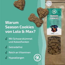 Lolo & Max Season Cookies Hundeleckerlis 500g Vegan Hypoallergen Glutenfrei – Bild 1 von 5