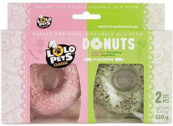 Produktbild von LOLO PETS Hundesnacks Donuts mit Obst- und Gemüsegeschmack 120g - 2 x 60 g