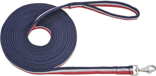 Longe Busse aus Mischgewebe in Blau, Silber und Rot – Bild 1 von 1