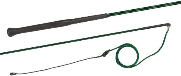 Longierpeitsche Fleck aus Nylon mit Ergo-Griff in Dunkelgrün 200 cm – Bild 1 von 1