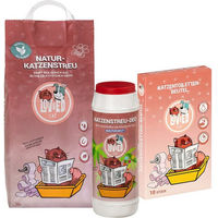 Produktbild von Lov&Ed Katzenstreu Set mit Klumpstreu und Deo in Babypuder für Katzen 10 Liter