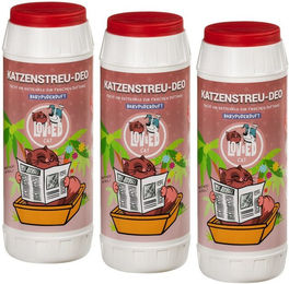 Lov&Ed Katzentoilette Deo Babypuderduft 3x 750g – Bild 1 von 2