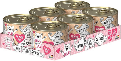 Love is where a cat is Huhn pur Katzen-Suppe mit Stückchen in Sauce getreidefrei 1200g – Bild 1 von 3