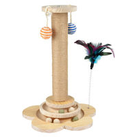 Produktbild von Love Story Kratzsäule mit integriertem Spielzeug, Juteseil und Holzstruktur