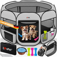 Produktbild von LOVPET Faltbarer Welpenlaufstall für Hunde und Katzen inklusive Napf aus Oxfordgewebe mit Pop-up System für Indoor und Outdoor