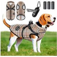 Produktbild von Lovpet Hundejacke mit integriertem Geschirr und Kotbeutel-Set wasserdicht gefüttert mit Reflektoren