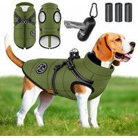 Produktbild von LOVPET Hundejacke mit integriertem Geschirr und Kotbeutel-Set wasserdicht gefüttert mit Reflektoren für Hunde