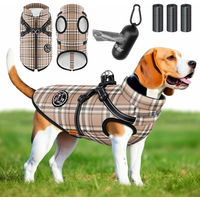 Produktbild von LOVPET Hundejacke mit integriertem Geschirr und Kotbeuteln sowie Spender wasserdicht gefüttert mit Reflektoren für Hunde