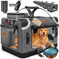 Produktbild von LOVPET Transportbox für Hunde und Katzen faltbar inkl. Hundenapf und Schultergurt Anthrazit 60x42x44cm