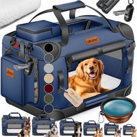 Produktbild von LOVPET Transportbox XXL für Hunde und Katzen faltbar in Blau inkl. Hundenapf