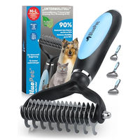 Produktbild von LUCIDA Unterwollbürste aus Edelstahl für Hunde und Katzen mit Langhaar und großen Rassen Größe M-L