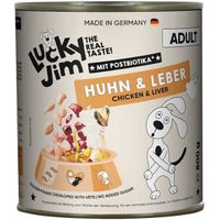 Produktbild von Lucky Jim Hundefutter mit Huhn, Reis und Grünlippmuschel ohne Zucker für alle Altersstufen 6x800 g