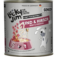 Produktbild von Lucky Jim Hundefutter Senior Rind und Hirsch getreidefrei und glutenfrei 24 x 800 g
