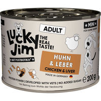 Produktbild von Lucky Jim MINI Adult Hundefutter Huhn & Leber Getreidefrei Sparpaket 24 x 200 g