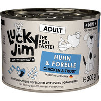 Produktbild von Lucky Jim MINI Adult Katzenfutter Huhn & Forelle getreidefrei 24 x 200 g