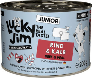 Lucky Jim MINI Junior Hundefutter Rind und Kalb getreidefrei 24 x 200 g – Bild 1 von 1