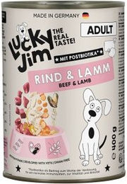 Lucky Jim Nassfutter Hund Rind und Lamm ohne Zuckerzusatz oder Aromastoffe 6x400 g – Bild 1 von 3
