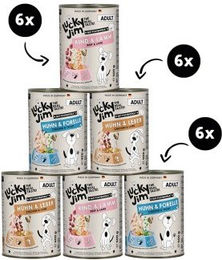 Lucky Jim Nassfutter mit Huhn, Rind, Lamm und Forelle 400g – Bild 1 von 1