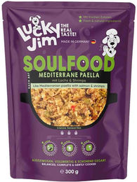 Lucky Jim Soulfood Paella Nassfutter für erwachsene Katzen 6 x 300 g ohne Zucker und künstliche Zusatzstoffe – Bild 1 von 3