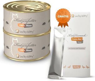 Produktbild von Lucky-Kitty Katzenfutter Probierset mit Maus Mousse und Filet-Creme Monoprotein für alle Altersstufen