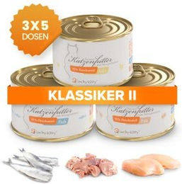 Produktbild von Lucky-Kitty Katzenfutter Sparpaket B mit Huhn Pute und Fisch getreidefrei und zuckerfrei für alle Katzen