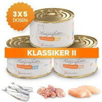 Produktbild von Lucky-Kitty Katzenfutter Sparpaket B mit Huhn Pute und Fisch getreidefrei und zuckerfrei für alle Katzen