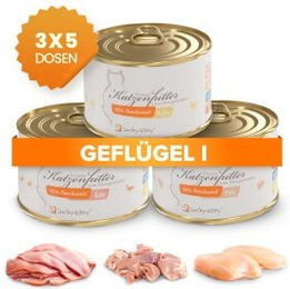 Lucky-Kitty Katzenfutter Sparpaket C mit Huhn Pute Ente getreidefrei und monoprotein in der Dose – Bild 1 von 1