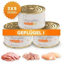Produktbild von Lucky-Kitty Katzenfutter Sparpaket C mit Huhn Pute Ente getreidefrei und monoprotein in der Dose