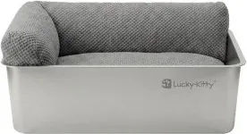 Lucky-Kitty Katzenlounge LUXE 2-in-1 Katzenkissen mit Memory Foam in Grau – Bild 1 von 2