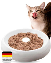 Lucky-Kitty Katzennapf aus Keramik in Weiß XL mit 27cm Durchmesser für Katzen aller Altersstufen spülmaschinenfest - 700 ml – Bild 1 von 9