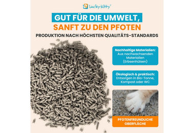 Lucky-Kitty Katzenstreu Klumpstreu Grüner Tee für Katzen Adult – Bild 1 von 9