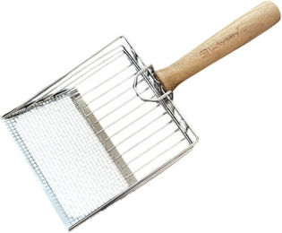 Lucky-Kitty Katzenstreuschaufel aus Edelstahl mit Holzgriff für Katzen und XXL Katzentoiletten – Bild 1 von 5