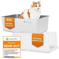 Produktbild von Lucky-Kitty Katzentoilette XXL Haubentoilette aus Edelstahl Weiß
