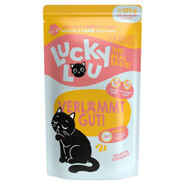 Lucky Lou Cat Lifestage Adult Geflügel & Lamm Stückchen in Sauce 16 x 125 g getreidefrei glutenfrei ohne Zucker - 16 x 125 g – Bild 1 von 6
