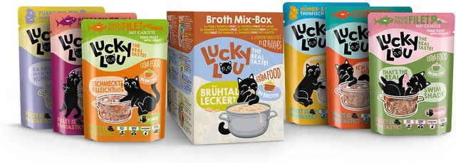 Lucky Lou Extra Food Brühe Mix-Box 24 x 70 g mit 6 Sorten – Bild 1 von 3