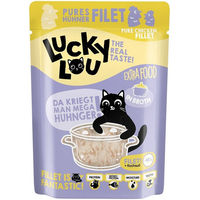 Produktbild von Lucky Lou Extra Food Hühnerfilet in Broth Hundefutter 12x70g