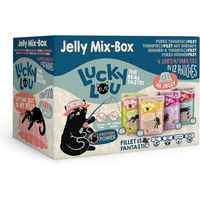 Produktbild von Lucky Lou Extra Food Katzen Nassfutter Mix-Box Stückchen in Gelee Getreidefrei Glutenfrei Ohne Zucker 12 x 70 g - 12 x 70 g