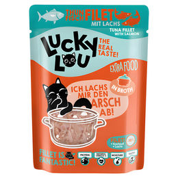 Lucky Lou Extra Food Katzen Nassfutter Thunfisch und Lachs in Sauce getreidefrei und glutenfrei 12x70 g - 12 x 70 g – Bild 1 von 6