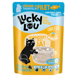 Lucky Lou Extra Food Katzenfutter Hühnerfilet und Thunfischfilet in Sud 12 x 70 g - 12 x 70 g – Bild 1 von 5