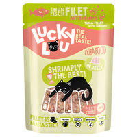 Produktbild von Lucky Lou Extra Food Katzenfutter Thunfisch und Shrimps in Jelly 12 x 70 g - 12 x 70 g
