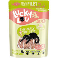 Produktbild von Lucky Lou Extra Food Katzenfutter Thunfisch und Shrimps in Jelly 12x70g