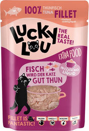 Produktbild von Lucky Lou Extra Food Katzenfutter Thunfischfilets in Gelee getreidefrei und glutenfrei 12 x 70 g - 12 x 70 g