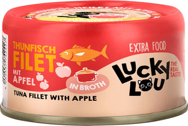 Lucky Lou Extra Food Katzenleckerli Thunfisch mit Apfel in Broth 70 g – Bild 1 von 3
