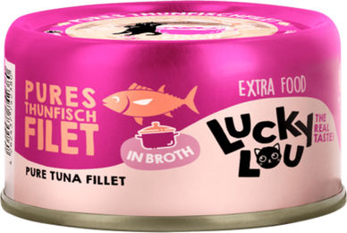 Lucky Lou Extra Food Thunfischfilet in Brühe getreidefrei und glutenfrei 12 x 70 g - 12 x 70 g – Bild 1 von 4