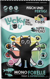 Lucky Lou Food Code Mono Forelle Getreidefreies Monoprotein Katzenfutter Adult 750 g – Bild 1 von 4