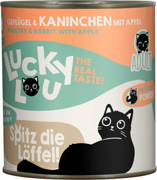 Produktbild von Lucky Lou Hundefutter Adult Geflügel und Kaninchen Stückchen in Sauce Getreidefrei und Glutenfrei 6 x 800 g - 6 x 800 g