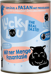 Lucky Lou Katzen Nassfutter Adult Geflügel & Fasan Stückchen in Sauce Getreidefrei und Glutenfrei 400 g - 24 x 400 g – Bild 1 von 5
